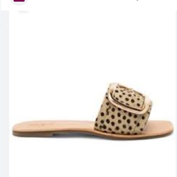 Revolve Urge Ajay cheetah print calf hair and leather slides 39,  8.5-9 - Picture 1 of 9
